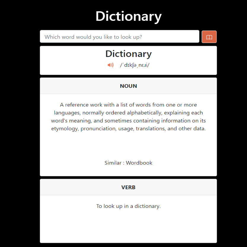 Dictionary Project Preview